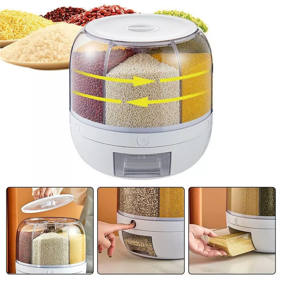 Dispensador organizador de granos 6 en 1